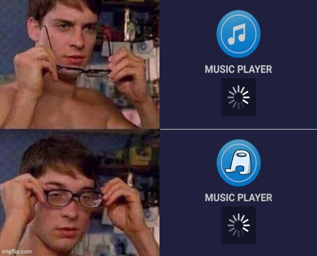 Sussy player | image tagged in spiderman glasses,sus,amogus | made w/ Imgflip meme maker