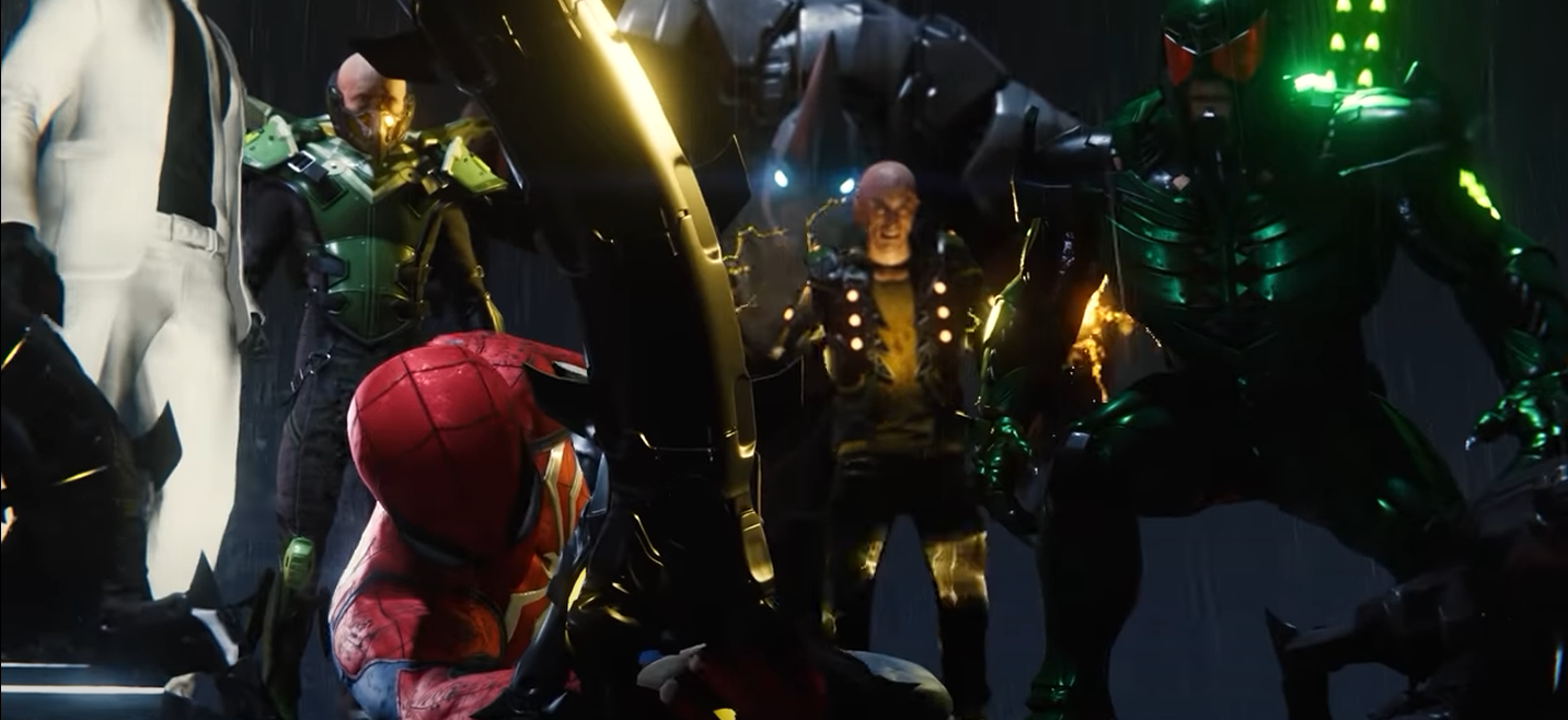 High Quality spider man getting beat up by sinister six w/ octavious Blank Meme Template