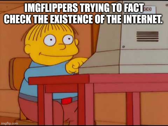 Unimportant msmg facts | IMGFLIPPERS TRYING TO FACT CHECK THE EXISTENCE OF THE INTERNET. | image tagged in facebook fact checkers,msmg,facts | made w/ Imgflip meme maker