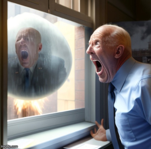 Me when I look out the window and see a giant ball with my reflection | made w/ Imgflip meme maker