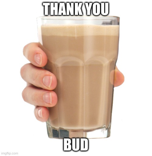 Choccy Milk | THANK YOU BUD | image tagged in choccy milk | made w/ Imgflip meme maker