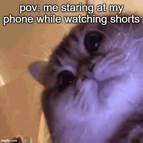 relatable, right? | pov: me staring at my phone while watching shorts | made w/ Imgflip meme maker