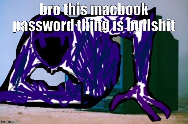 I changed my password days ago to login and now it keeps saying its correct | bro this macbook password thing is bullshit | image tagged in glitch tv | made w/ Imgflip meme maker