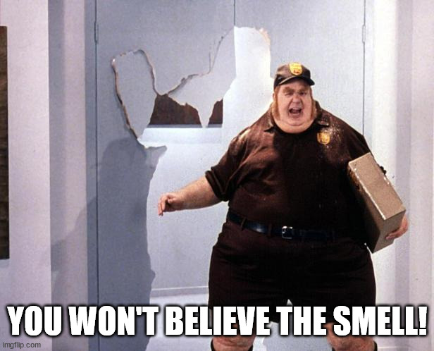 fat delivery man | YOU WON'T BELIEVE THE SMELL! | image tagged in fat delivery man | made w/ Imgflip meme maker