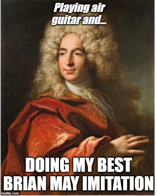 Playing air guitar and... DOING MY BEST BRIAN MAY IMITATION | made w/ Imgflip meme maker