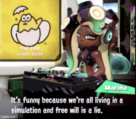 gm | image tagged in marina breaks the 4th wall | made w/ Imgflip meme maker