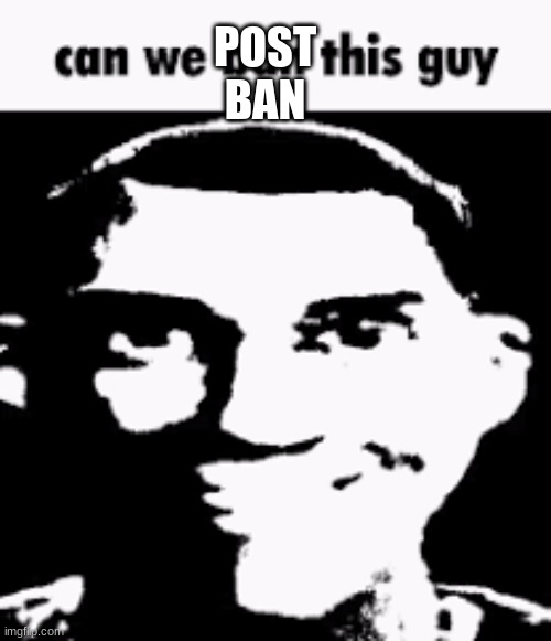 Can we ban this guy | POST BAN | image tagged in can we ban this guy | made w/ Imgflip meme maker