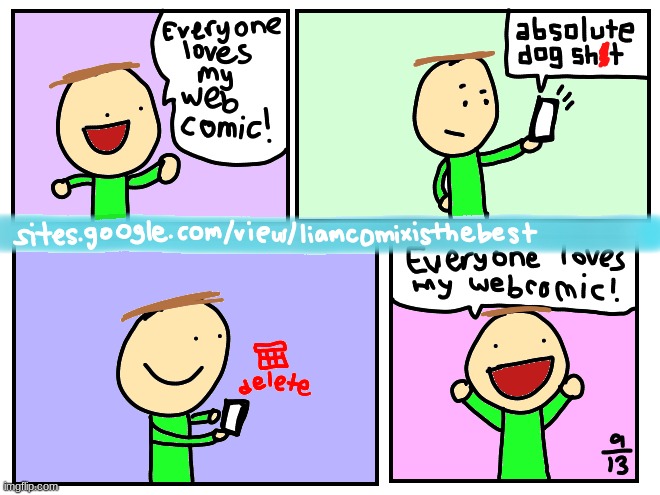negative comments... | image tagged in liamcomix,comics | made w/ Imgflip meme maker
