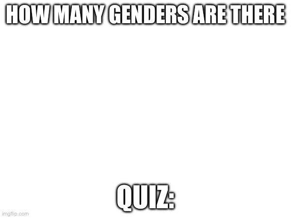 HOW MANY GENDERS ARE THERE; QUIZ: | made w/ Imgflip meme maker
