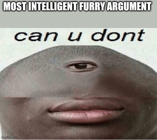 can u dont | MOST INTELLIGENT FURRY ARGUMENT | image tagged in can u dont | made w/ Imgflip meme maker