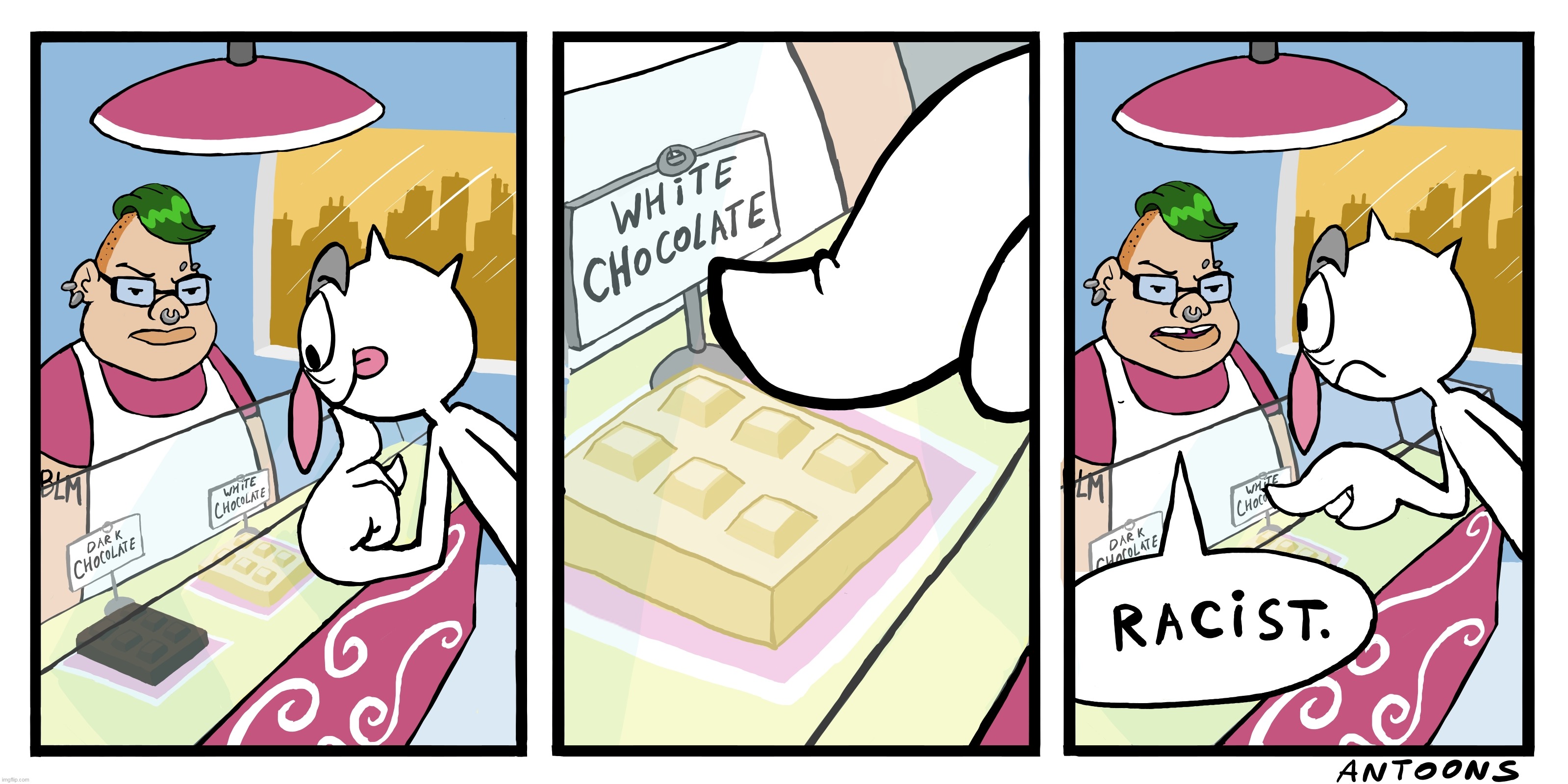 goofy ass comic asides i cannot express my hate for white chocolate dawg, its not even real chocolate its like 70% sugar. dark c | made w/ Imgflip meme maker