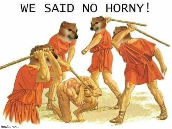 We said no horny | image tagged in we said no horny | made w/ Imgflip meme maker