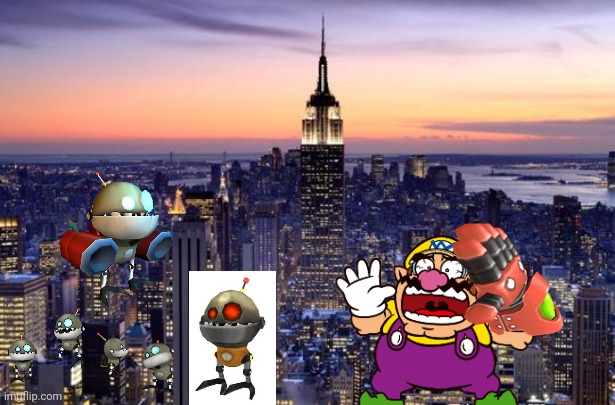Warioware get it together bad ending | image tagged in new york city | made w/ Imgflip meme maker