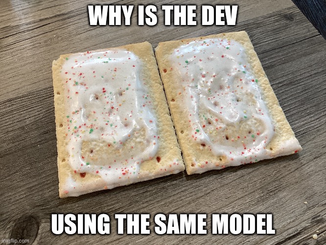 Glitch in the matrix | WHY IS THE DEV; USING THE SAME MODEL | image tagged in the matrix | made w/ Imgflip meme maker