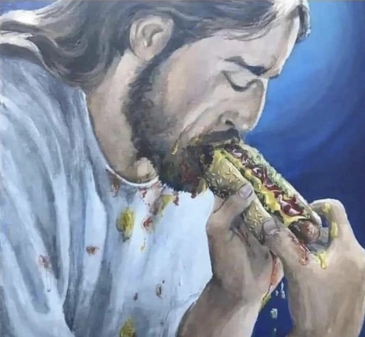 Jesus Hotdog Blank Meme Template