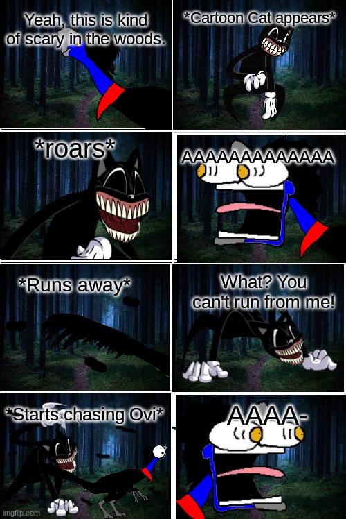 Ovi meets Cartoon Cat.mp3 | image tagged in comic | made w/ Imgflip meme maker