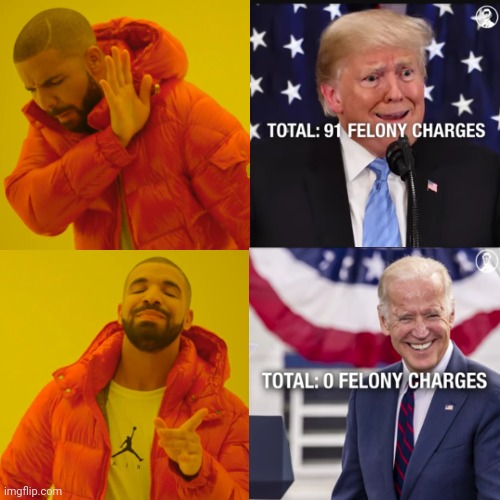 That's Zero As In None | image tagged in memes,drake hotline bling,lock him up,scumbag trump,scumbag maga,trump for prison 2024 | made w/ Imgflip meme maker