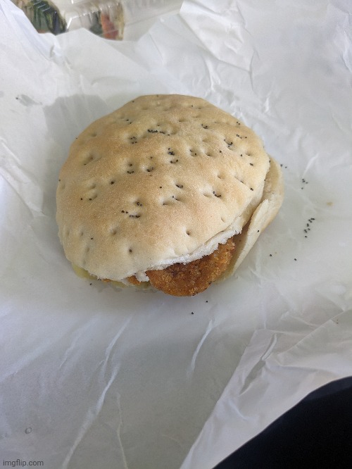 This spicy chicken burger I got at school went hard fr | made w/ Imgflip meme maker