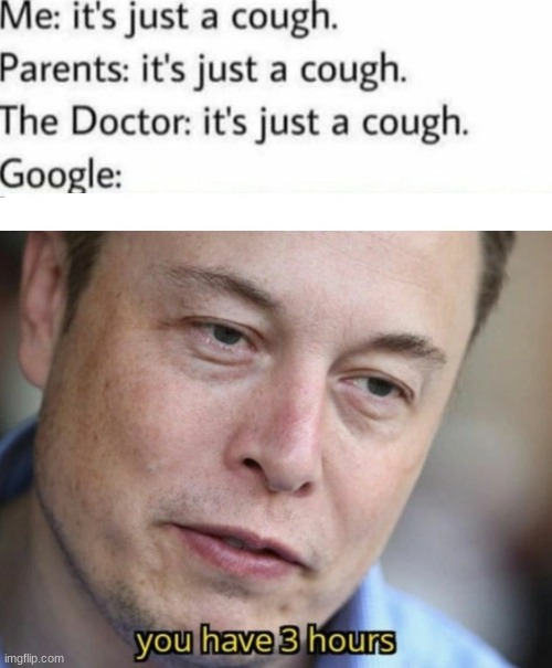 If you have a cold Google will tell you it's cancer lol | image tagged in meme,elon musk | made w/ Imgflip meme maker