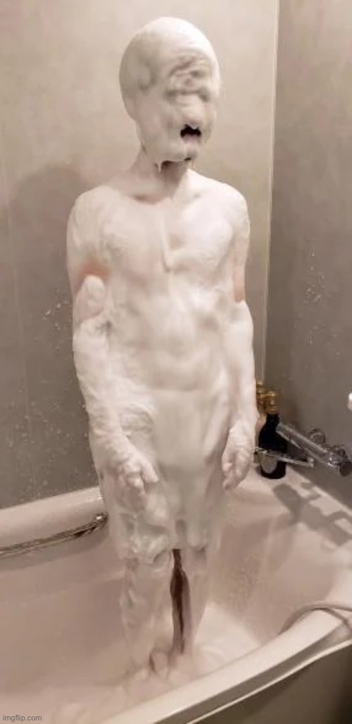 Toby covered in foam | image tagged in toby covered in foam | made w/ Imgflip meme maker