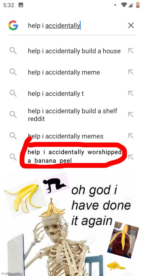 Banana peel for scale | image tagged in help i accidentally,funny,banana,banana peel,oh god i have done it again | made w/ Imgflip meme maker