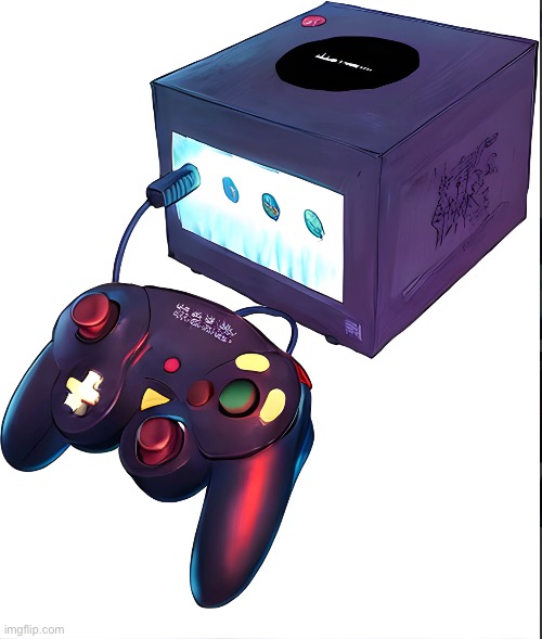 so basically I tried recreating the GameCube using an AI art generator and this popped up | made w/ Imgflip meme maker