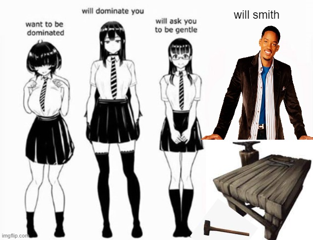 blacksmith Will Smith smithy smith table smith hammer | will smith | image tagged in domination stats,cute girl,waifu,will smith,ark survival evolved | made w/ Imgflip meme maker