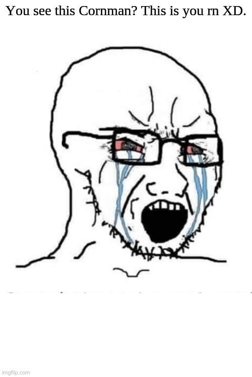 Nooo soyboy | You see this Cornman? This is you rn XD. | image tagged in nooo soyboy | made w/ Imgflip meme maker