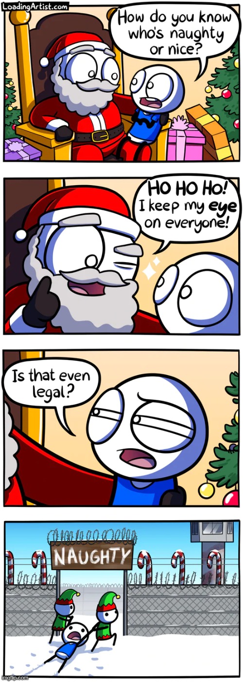 You're on the naughty list.... | image tagged in santa,comic | made w/ Imgflip meme maker