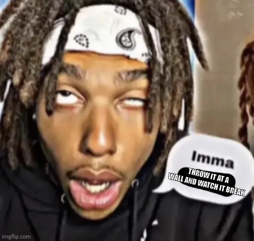 THROW IT AT A WALL AND WATCH IT BREAK | image tagged in imma nut | made w/ Imgflip meme maker