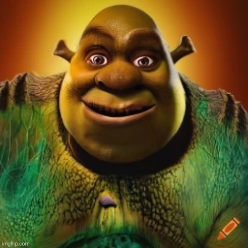 this is what i got when i typed in shrek armor in an ai art generator | made w/ Imgflip meme maker