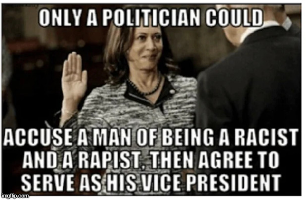 Liberal hypocrisy...   They know Joe is a racist and a rapist...  81 Million voted for this... | image tagged in hypocrite,kamala harris,support,racist,joe biden | made w/ Imgflip meme maker