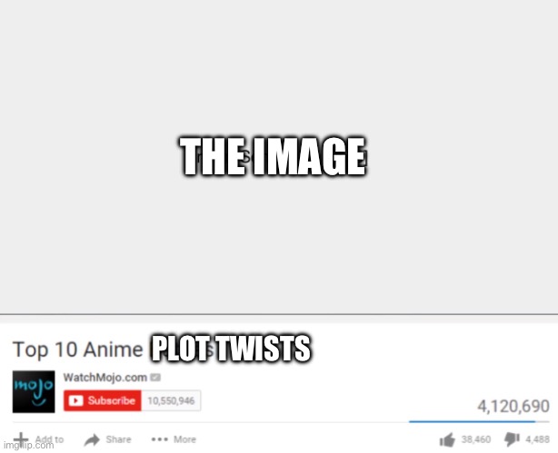 Top ten anime battles | THE IMAGE PLOT TWISTS | image tagged in top ten anime battles | made w/ Imgflip meme maker