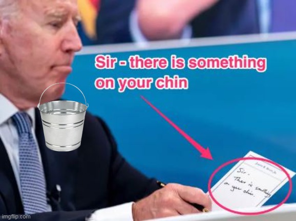 The Drooler In Chief (a revisit) | image tagged in biden drool chin meme | made w/ Imgflip meme maker