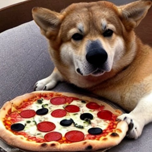 CHEEMS DOGE WITH PIZZA | image tagged in cheems,doge,pizza,ai,artificial intelligence | made w/ Imgflip meme maker