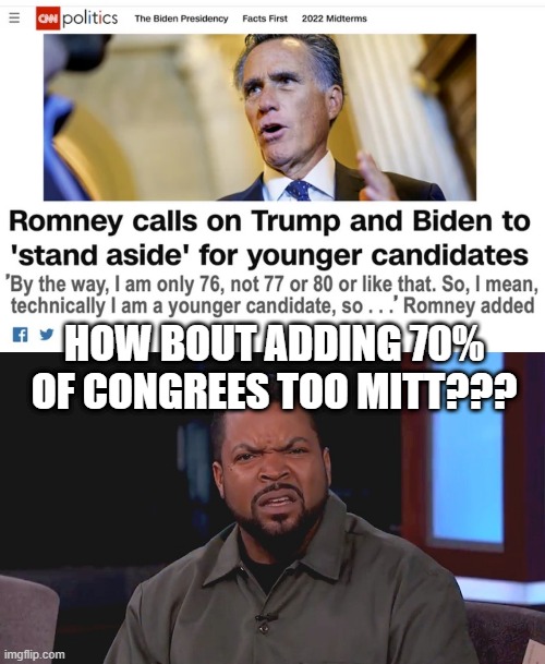 Younger Wanted | HOW BOUT ADDING 70% OF CONGREES TOO MITT??? | image tagged in really ice cube | made w/ Imgflip meme maker