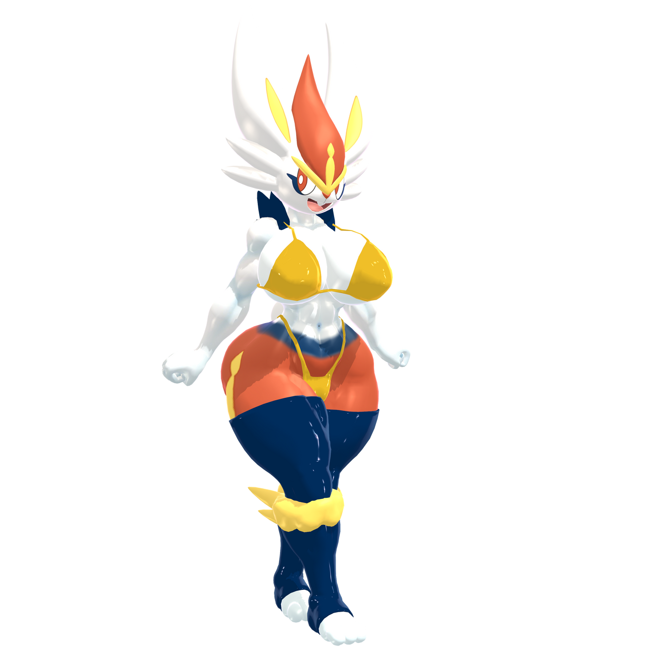 Curvy Cinderace Blank Meme Template