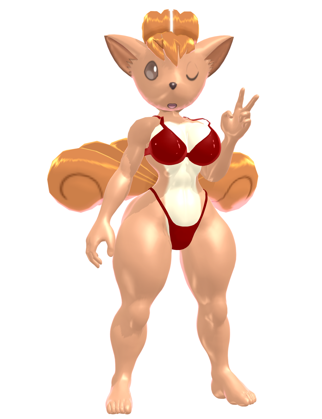 Curvy Vulpix Blank Meme Template