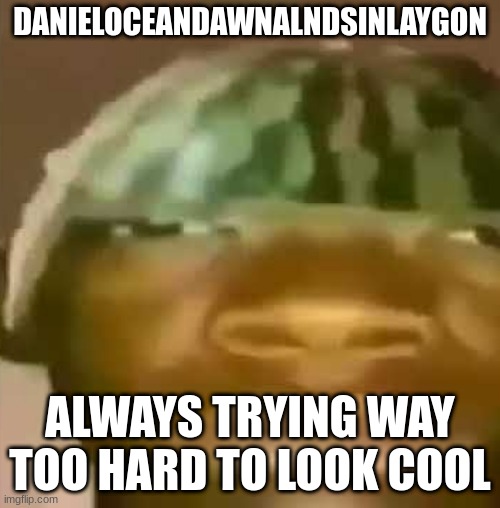 Crap Post 4: Danieloceandawnalndsinlaygon | DANIELOCEANDAWNALNDSINLAYGON; ALWAYS TRYING WAY TOO HARD TO LOOK COOL | image tagged in shitpost | made w/ Imgflip meme maker