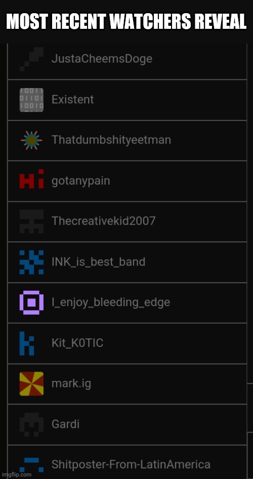 MOST RECENT WATCHERS REVEAL | made w/ Imgflip meme maker