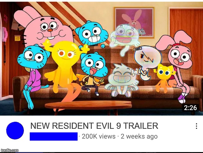Resident Evil | NEW RESIDENT EVIL 9 TRAILER | image tagged in next generation of gumball,gumball,thumbnail | made w/ Imgflip meme maker