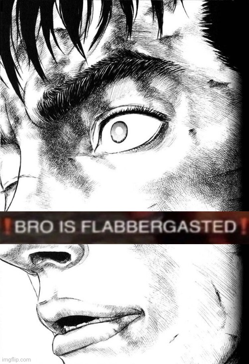 Bro is flabbergasted ? | image tagged in berserk | made w/ Imgflip meme maker