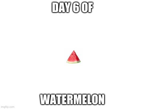:0 | DAY 6 OF; WATERMELON | image tagged in watermelon | made w/ Imgflip meme maker