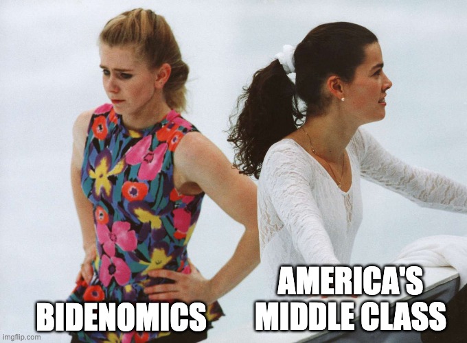 AMERICA'S MIDDLE CLASS; BIDENOMICS | image tagged in bidenomics,tanya harding | made w/ Imgflip meme maker