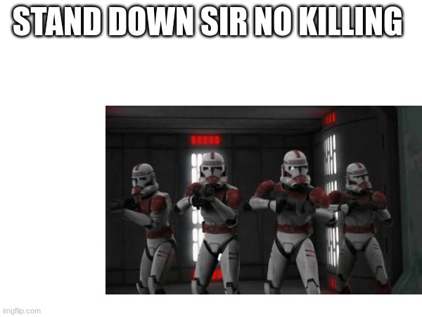 STAND DOWN SIR NO KILLING | made w/ Imgflip meme maker
