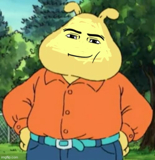 Binky Barns With Man Face. | image tagged in arthur meme | made w/ Imgflip meme maker