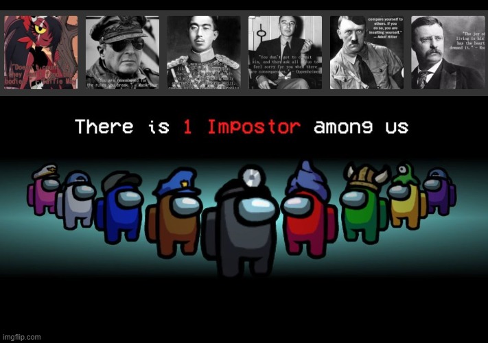 :) | image tagged in there is one impostor among us | made w/ Imgflip meme maker