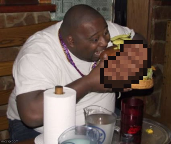 Fat guy eating burger | image tagged in fat guy eating burger | made w/ Imgflip meme maker