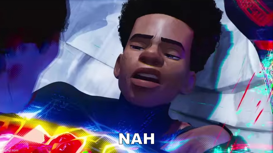 Miles Morales Nah | NAH | image tagged in miles morales nah | made w/ Imgflip meme maker
