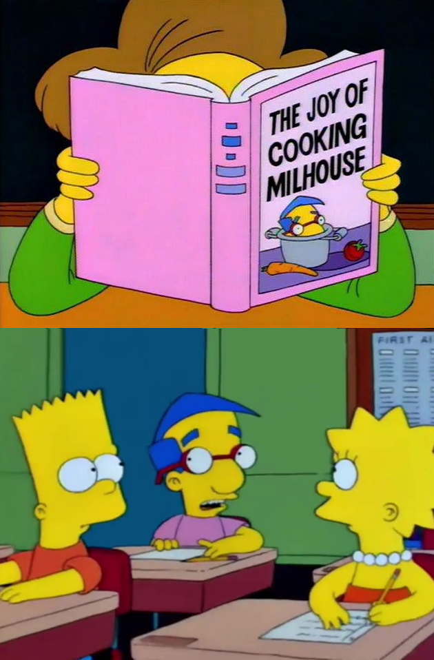 The Joy of Cooking Milhouse Blank Meme Template